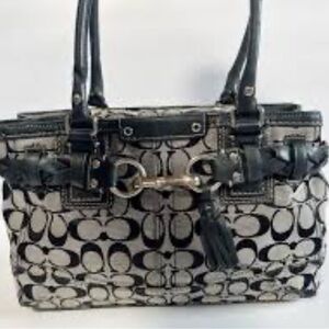 Black &!Gray Coach bag. In excellent condition! Height 7.5” width 13”.